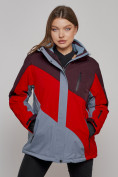 Оптом Горнолыжная куртка женская зимняя большого размера красного цвета 2308Kr в Екатеринбурге, фото 3