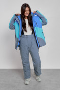 Оптом Горнолыжная куртка женская зимняя большого размера синего цвета 2308S в Екатеринбурге, фото 9
