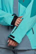 Оптом Горнолыжная куртка женская зимняя большого размера темно-зеленого цвета 2308TZ в Екатеринбурге, фото 5