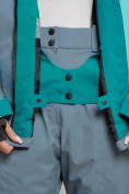 Оптом Горнолыжная куртка женская зимняя большого размера темно-зеленого цвета 2308TZ в Екатеринбурге, фото 7