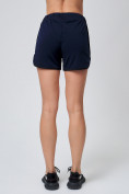 Оптом Спортивные женские шорты big size темно-синего цвета 212311TS, фото 4