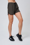 Оптом Спортивные женские шорты big size цвета хаки 212311Kh в Перми, фото 2