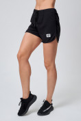 Оптом Спортивные женские шорты big size черного цвета 212311Ch в Казани, фото 3