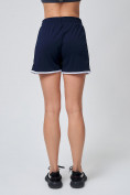 Оптом Спортивные женские шорты big size темно-синего цвета 212312TS, фото 4