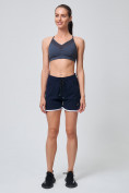 Оптом Спортивные женские шорты big size темно-синего цвета 212312TS, фото 6