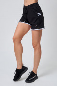 Оптом Спортивные женские шорты big size черного цвета 212312Ch в Екатеринбурге, фото 3