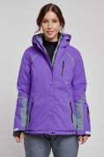 Оптом Горнолыжная куртка женская зимняя фиолетового цвета 2316F в Екатеринбурге