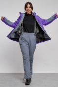Оптом Горнолыжная куртка женская зимняя фиолетового цвета 2316F в Екатеринбурге, фото 12