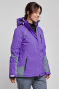 Оптом Горнолыжная куртка женская зимняя фиолетового цвета 2316F в Екатеринбурге, фото 2