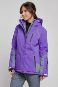 Оптом Горнолыжная куртка женская зимняя фиолетового цвета 2316F в Екатеринбурге, фото 3