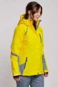Оптом Горнолыжная куртка женская зимняя желтого цвета 2316J в Екатеринбурге, фото 3