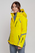Оптом Горнолыжная куртка женская зимняя желтого цвета 2316J в Екатеринбурге, фото 4