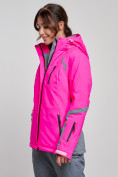Оптом Горнолыжная куртка женская зимняя розового цвета 2316R в Екатеринбурге, фото 5