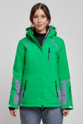 Оптом Горнолыжная куртка женская зимняя зеленого цвета 2316Z в Екатеринбурге