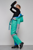 Оптом Горнолыжный комбинезон женский зимний бирюзового цвета 2320Br в Омске, фото 18