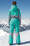 Оптом Горнолыжный комбинезон женский зимний бирюзового цвета 2320Br, фото 5