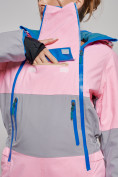Оптом Горнолыжный комбинезон женский зимний розового цвета 2320R в Алма-Ате, фото 10