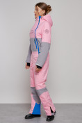 Оптом Горнолыжный комбинезон женский зимний розового цвета 2320R в Астане, фото 2