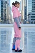 Оптом Горнолыжный комбинезон женский зимний розового цвета 2320R, фото 2