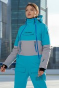 Оптом Горнолыжный комбинезон женский зимний синего цвета 2320S, фото 3