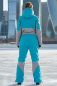 Оптом Горнолыжный комбинезон женский зимний синего цвета 2320S, фото 2