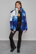 Оптом Горнолыжная куртка женская зимняя синего цвета 2321S в Казани, фото 10