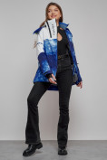 Оптом Горнолыжная куртка женская зимняя синего цвета 2321S в Казани, фото 12