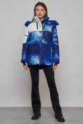 Оптом Горнолыжная куртка женская зимняя синего цвета 2321S в Казани, фото 13