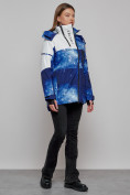 Оптом Горнолыжная куртка женская зимняя синего цвета 2321S в Казани, фото 15