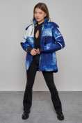 Оптом Горнолыжная куртка женская зимняя синего цвета 2321S в Екатеринбурге, фото 9