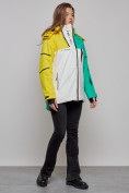 Оптом Горнолыжная куртка женская зимняя желтого цвета 2322J в Казани, фото 3