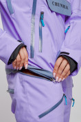 Оптом Горнолыжный комбинезон женский зимний фиолетового цвета 2323F в Кемерово, фото 15