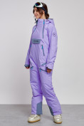 Оптом Горнолыжный комбинезон женский зимний фиолетового цвета 2323F в Сочи, фото 2