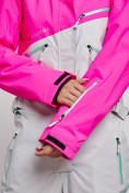 Оптом Горнолыжный комбинезон женский зимний розового цвета 2326R в  Красноярске, фото 13