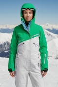 Оптом Горнолыжный комбинезон женский зимний зеленого цвета 2326Z, фото 5