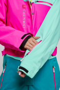 Оптом Горнолыжный комбинезон женский зимний бирюзового цвета 2327Br в Саратове, фото 13