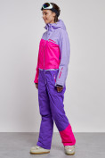 Оптом Горнолыжный комбинезон женский зимний фиолетового цвета 2327F в Тюмени, фото 2