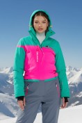 Оптом Горнолыжный комбинезон женский зимний зеленого цвета 2327Z, фото 4