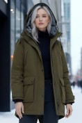 Оптом Парка женская зимняя MTFORCE c капюшоном цвета хаки 2329Kh