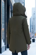 Оптом Парка женская зимняя MTFORCE c капюшоном цвета хаки 2329Kh, фото 4