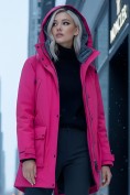 Оптом Парка женская зимняя MTFORCE c капюшоном розового цвета 2329R, фото 4