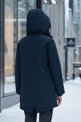 Оптом Парка женская зимняя MTFORCE c капюшоном темно-синего цвета 2329TS, фото 4