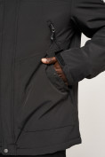 Оптом Куртка спортивная MTFORCE мужская с капюшоном черного цвета 2332Ch, фото 12