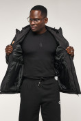 Оптом Куртка спортивная MTFORCE мужская с капюшоном черного цвета 2332Ch, фото 15