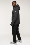 Оптом Куртка спортивная MTFORCE мужская с капюшоном черного цвета 2332Ch, фото 8