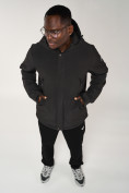 Оптом Куртка спортивная MTFORCE мужская с капюшоном черного цвета 2332Ch в Казани, фото 9