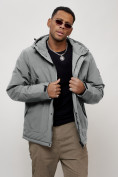 Оптом Куртка спортивная MTFORCE мужская с капюшоном серого цвета 2332Sr, фото 12