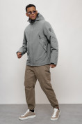 Оптом Куртка спортивная MTFORCE мужская с капюшоном серого цвета 2332Sr, фото 2
