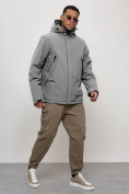 Оптом Куртка спортивная MTFORCE мужская с капюшоном серого цвета 2332Sr, фото 3
