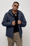 Оптом Куртка спортивная MTFORCE мужская с капюшоном темно-синего цвета 2332TS, фото 9